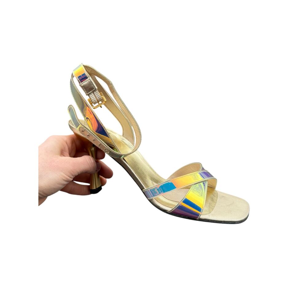 Stuart Weitzman Vintage Monami Mystic Vinyl Iridescent Holographic Heels 7.5 - Picture 14 of 14